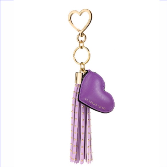Victoria's Secret Accessories - VS Purple Heart Tassel Key Charm Chain NEW